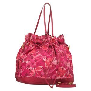 LOUIS VUITTON Ikat Flower Noe full MM Shoulder Bag Nylon Red